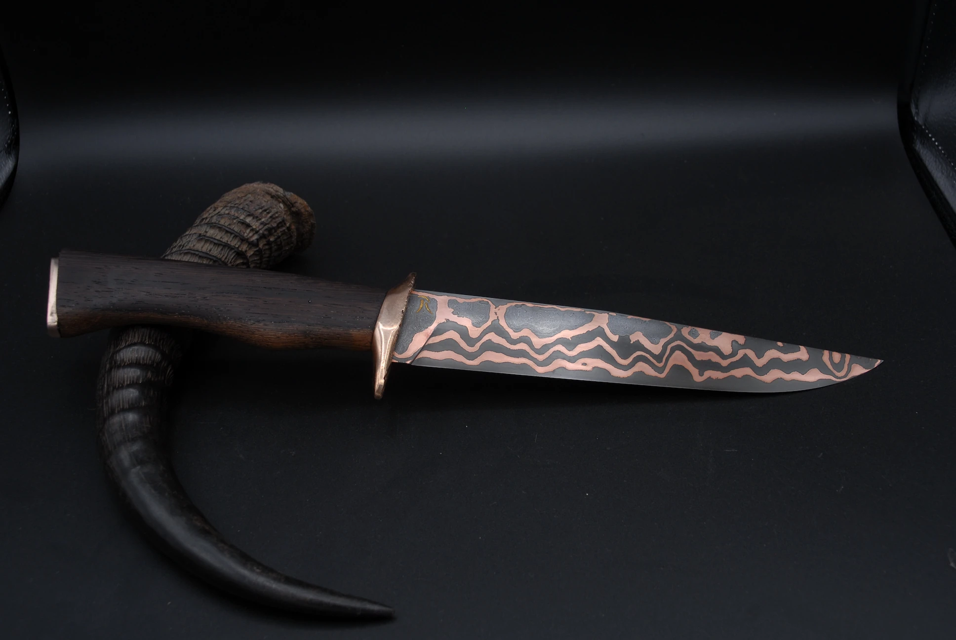 Kupferdamast Jagdmesser